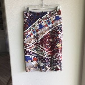 NWT Anthropologie Maeve Asian Crane pencil skirt M